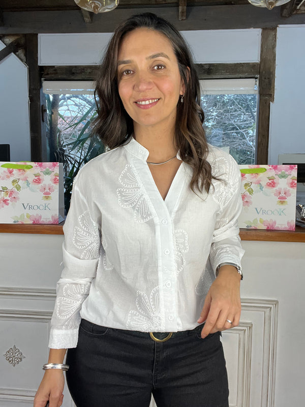 Camisa Blanca bordada Nara